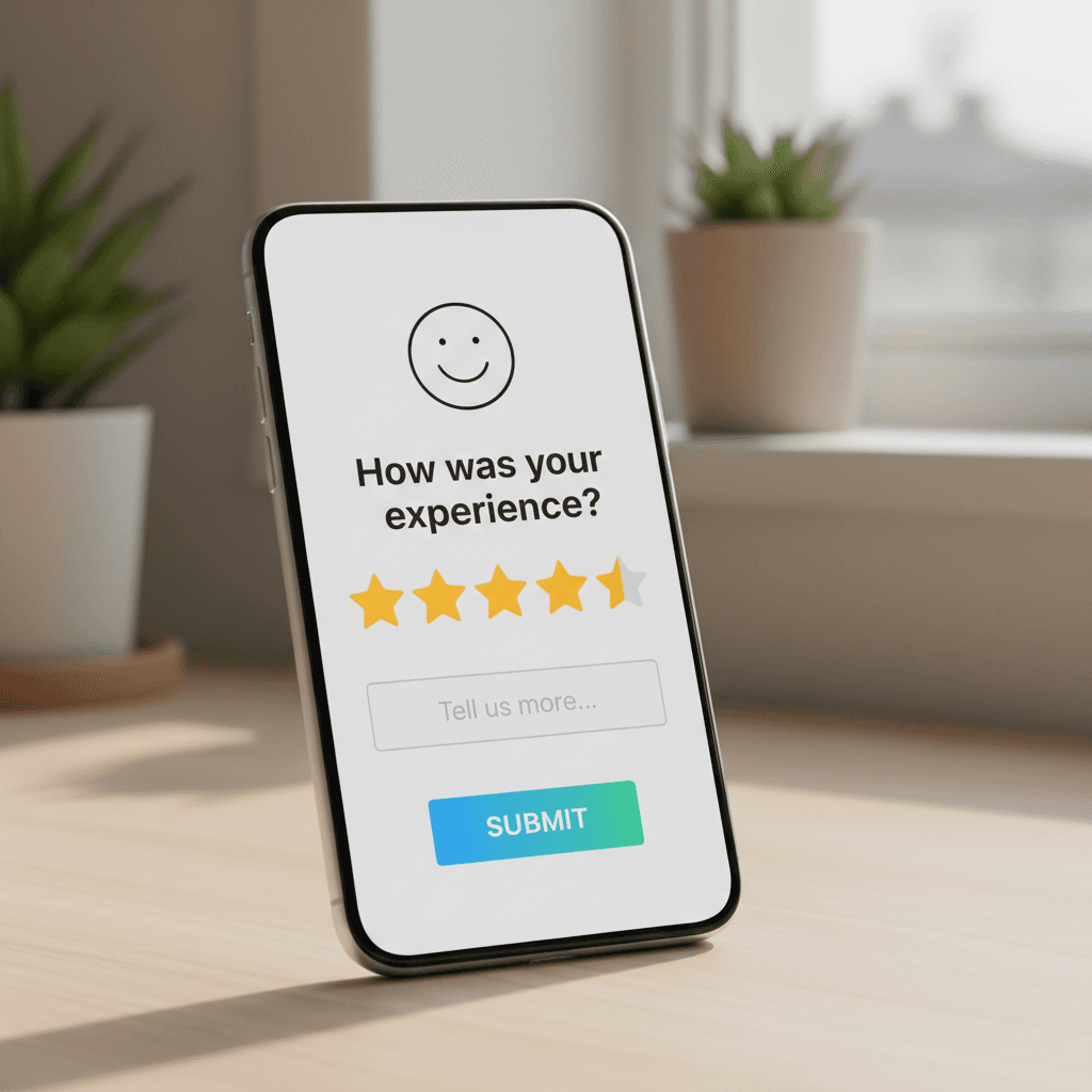 Star rating screen on rideshare app